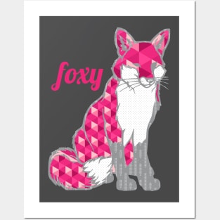 Foxy Fox Pink Geometric Posters and Art